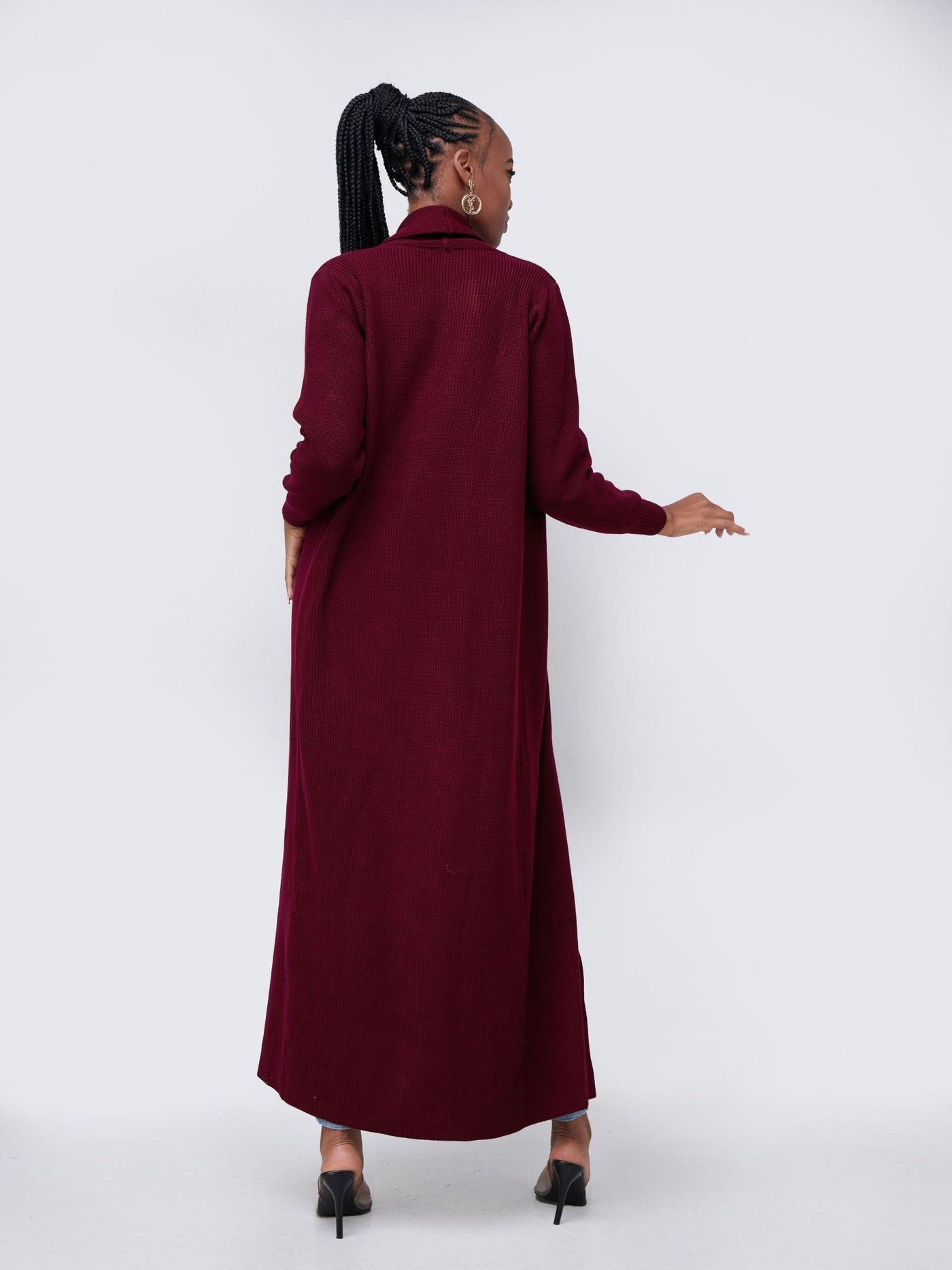 Vivo Long Sleeve Maxi Waterfall - Maroon - Shopzetu