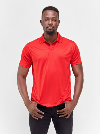King's Collection Golf polo Shirt - Red - Shopzetu