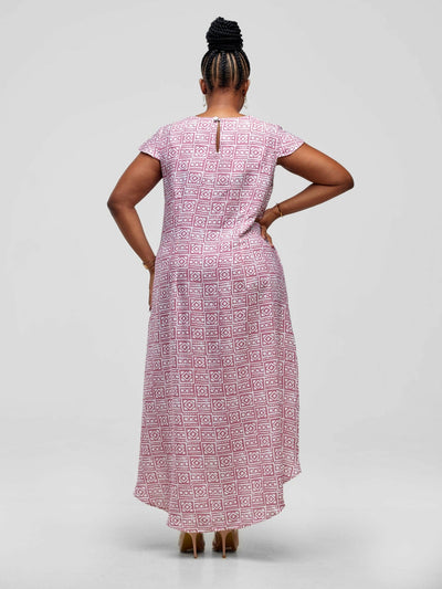 Kidosho Aliyah High-Low Dress - Pink - Shopzetu