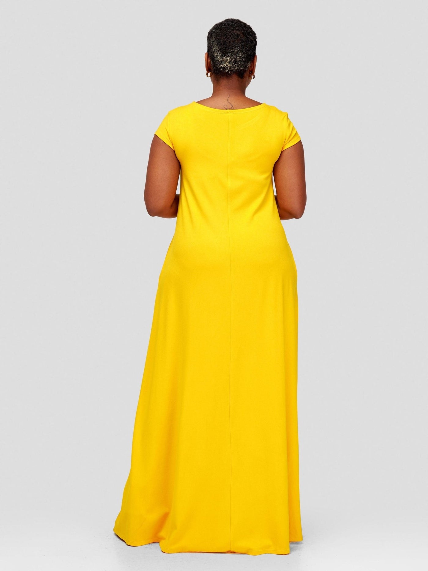 Vivo Leila Cap Sleeve Tent Maxi Dress - Yellow - Shopzetu