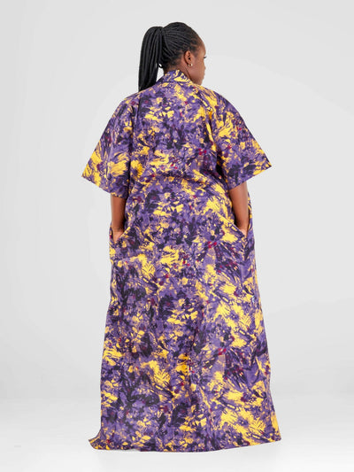 Izulu Ashanti 4 Kimono - Purple Print - Shopzetu