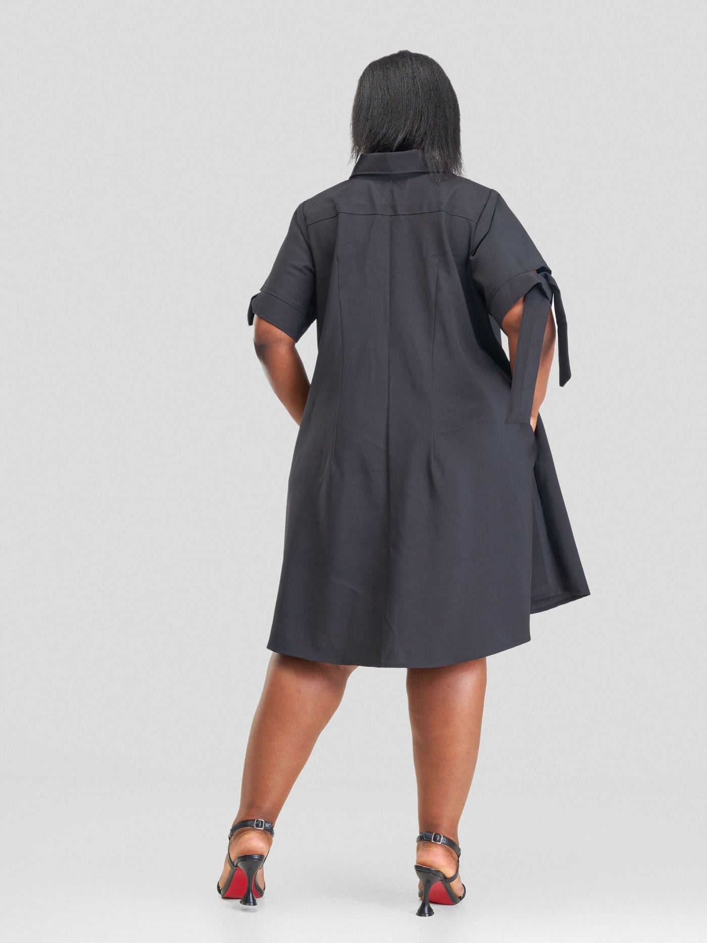 Hando Afrikan Designs Njeri Shirt Dress - Black - Shopzetu