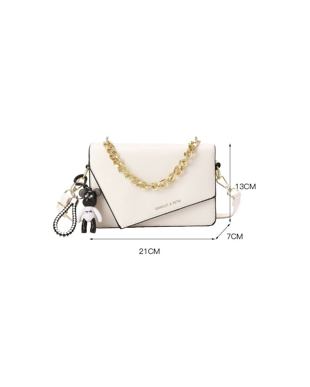 Slaks World Fashion Medium Size Casual Messenger Bag - White - Shopzetu
