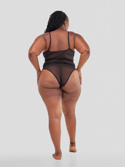 Intimates Kenya High Quality Lace Splicing Sexy Bodysuit With Underwire - Black - Shopzetu