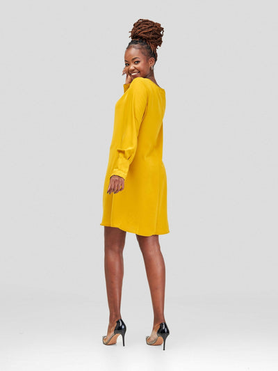 HOT Tate Shift Dress - Mustard - Shopzetu