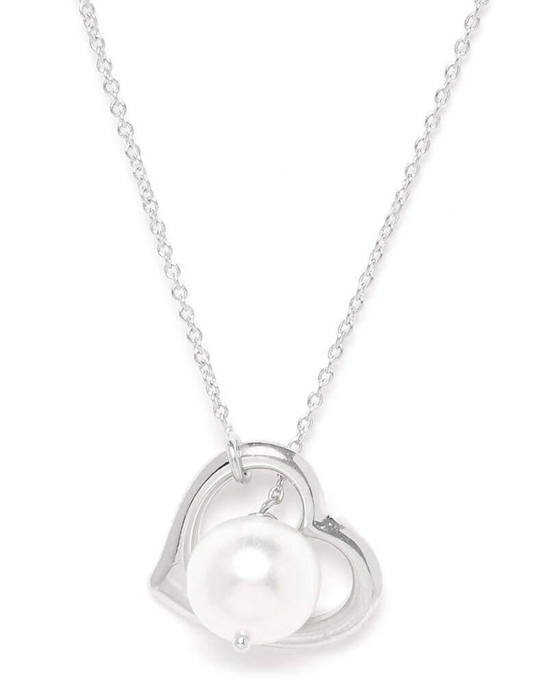 Slaks World Fashion Heart Shaped Necklace - Silver