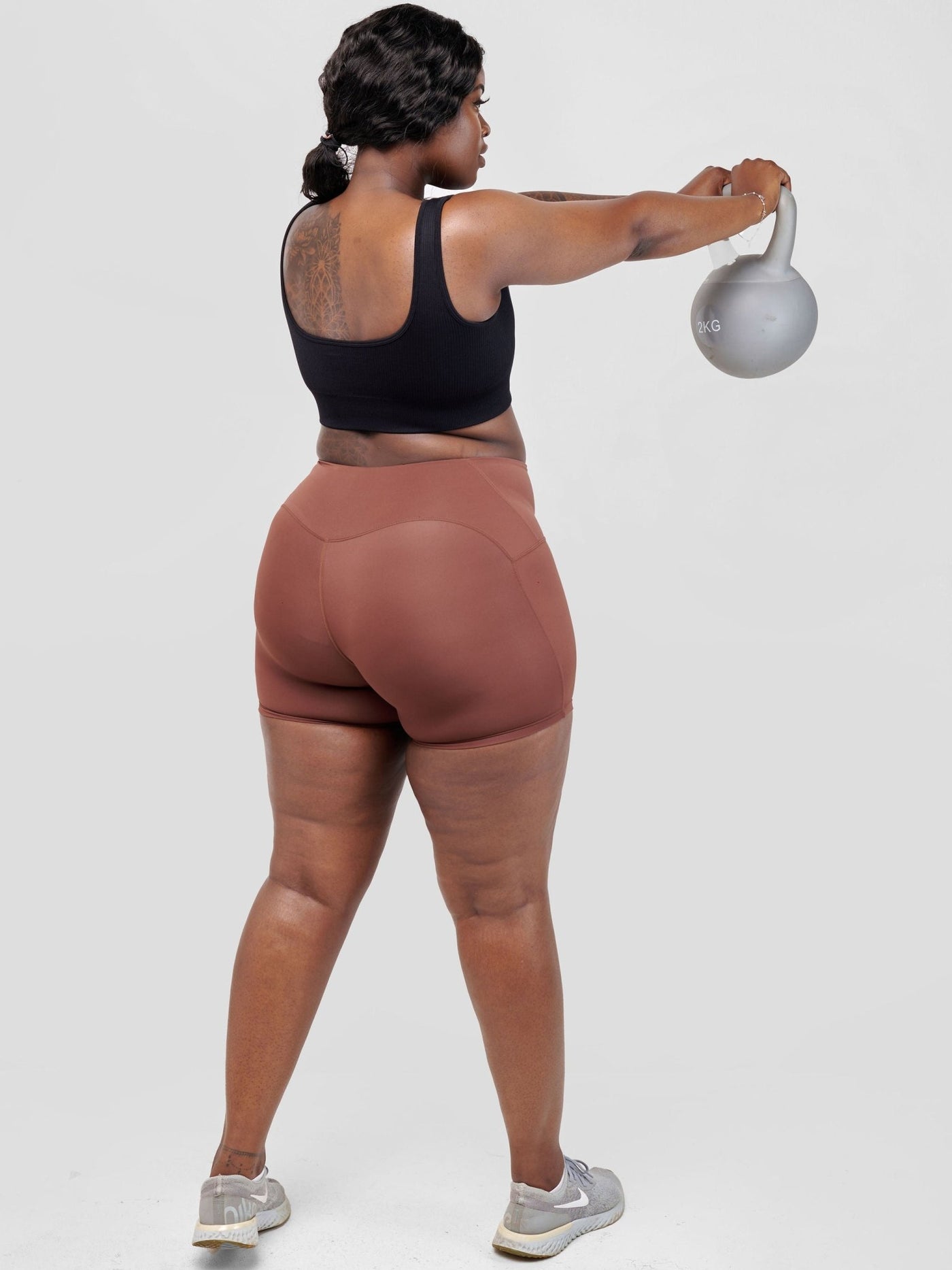 Ava Fitness Effortless Workout Shorts - Brown - Shopzetu