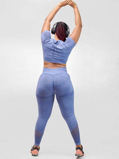 Ava Fitness Kira Pants Set - Blue - Shopzetu