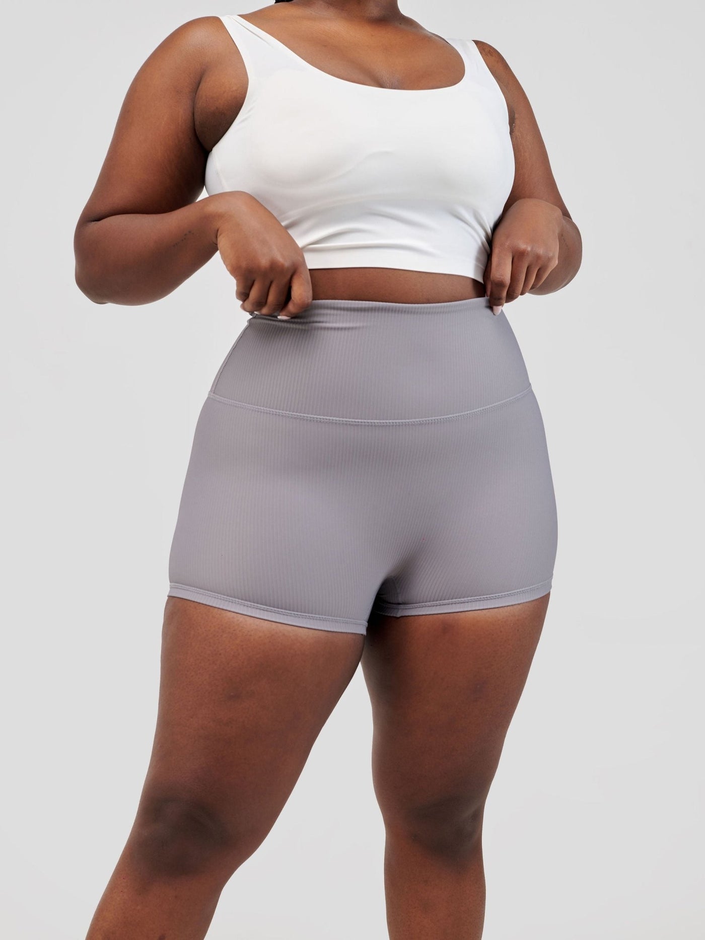 Ava Fitness Dazzle Workout Shorts - Grey - Shopzetu