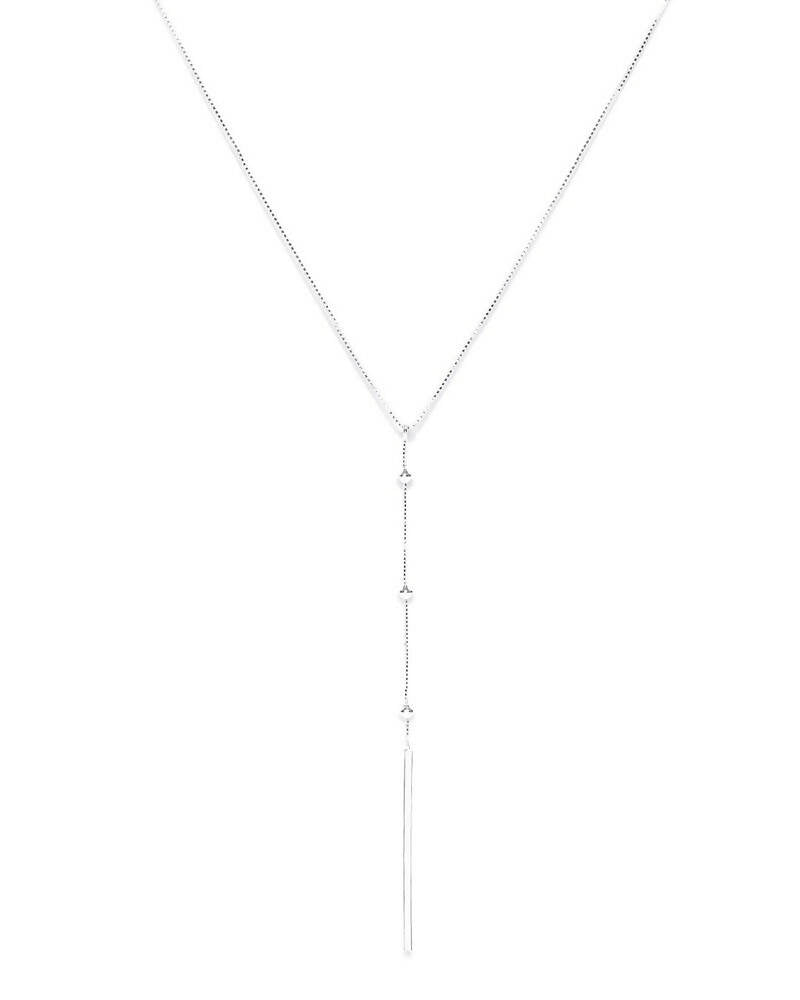 Slaks World Fashion Lariat Gem Beaded Necklace - Silver - Shopzetu