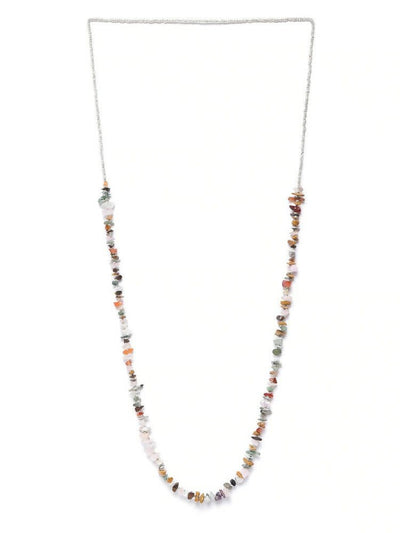Slaks World Fashion Multicolor Stone Long Necklace - Multicolor - Shopzetu