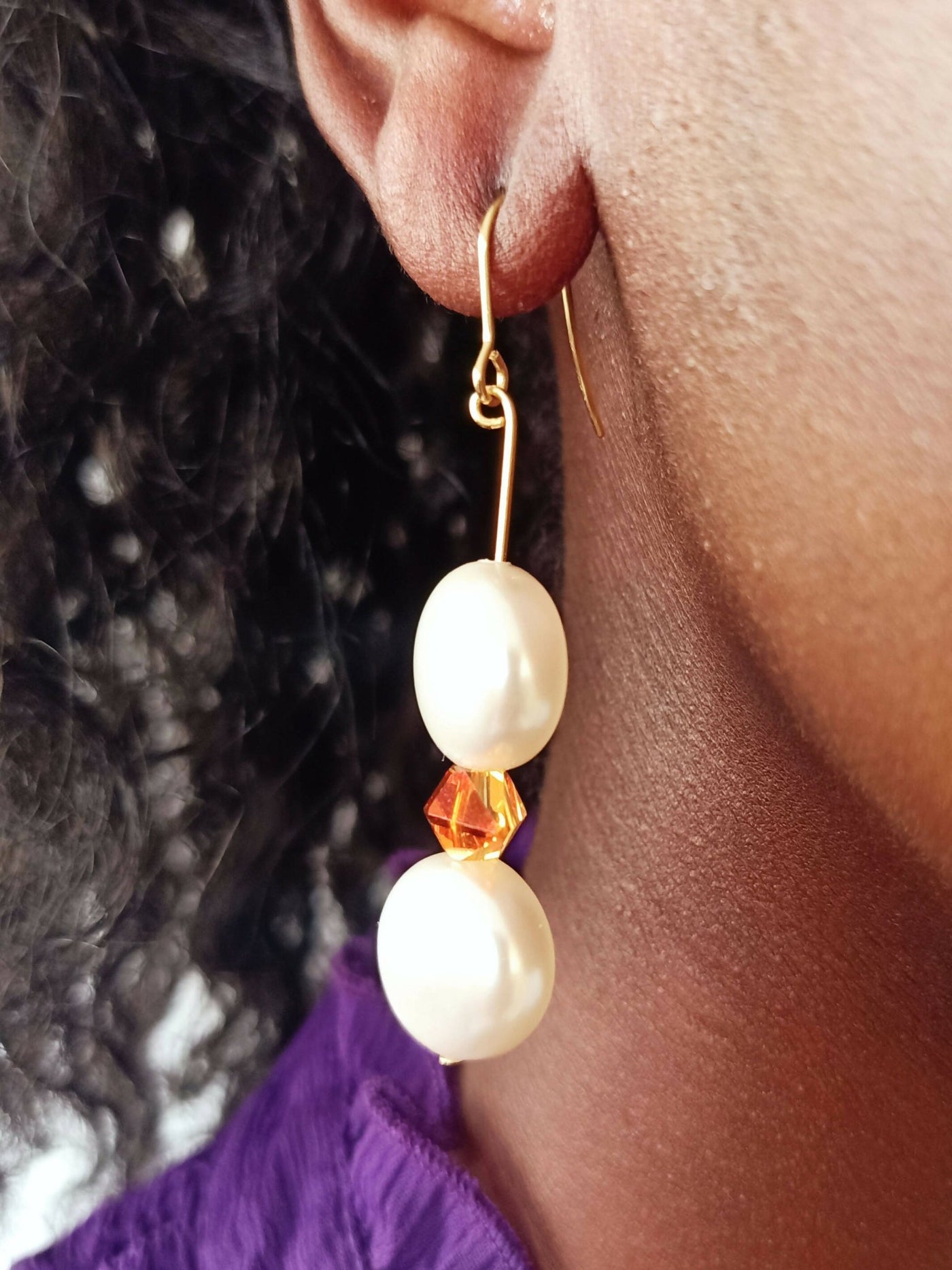 Xara Gems Tswana Spike Earrings - White - Shopzetu