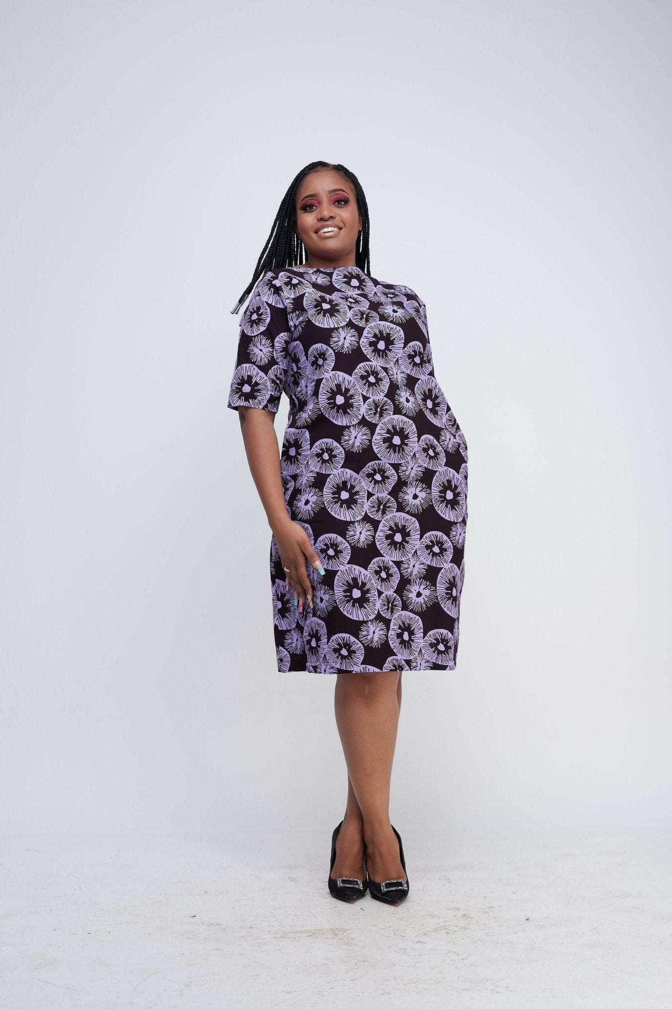 Dewuor Paloma Shift Dress - Purple - Shopzetu