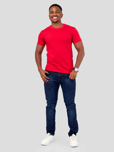 Inken Solid Men's T-shirt - Red - Shopzetu