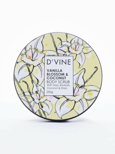 D'VINE Vanilla Blossom & Coconut Body Scrub 250g - Shopzetu