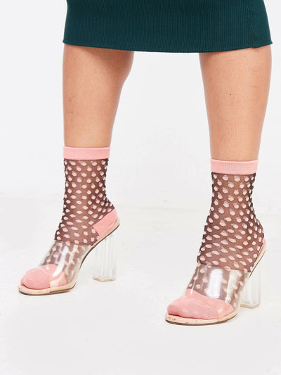 Kamata Pink Madowa Dowa Sheer Socks - Pink - Shopzetu