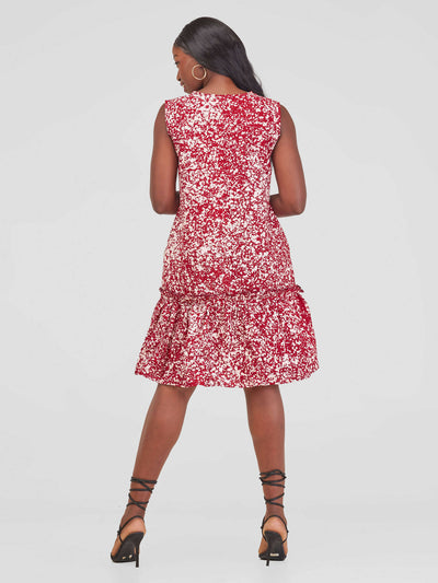 The Fashion Frenzy Prints Dotted Shift Dress - Maroon