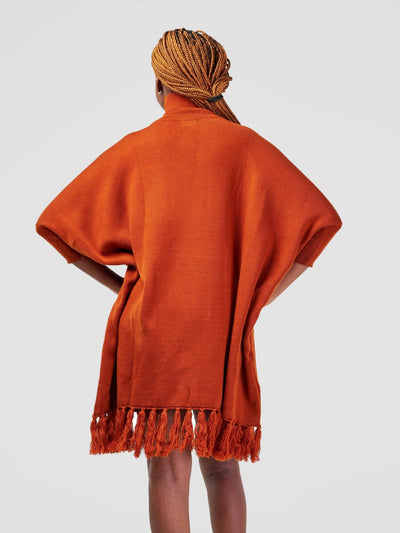 Anel's Knitwear Salsa Dress - Rust - Shopzetu