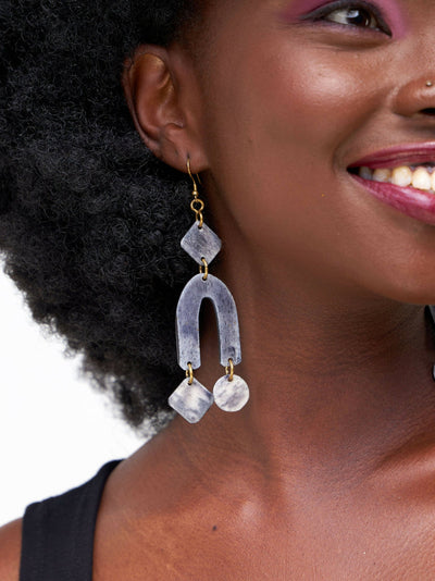 Kijivu Creatives Dangle Earrings - Grey - Shopzetu