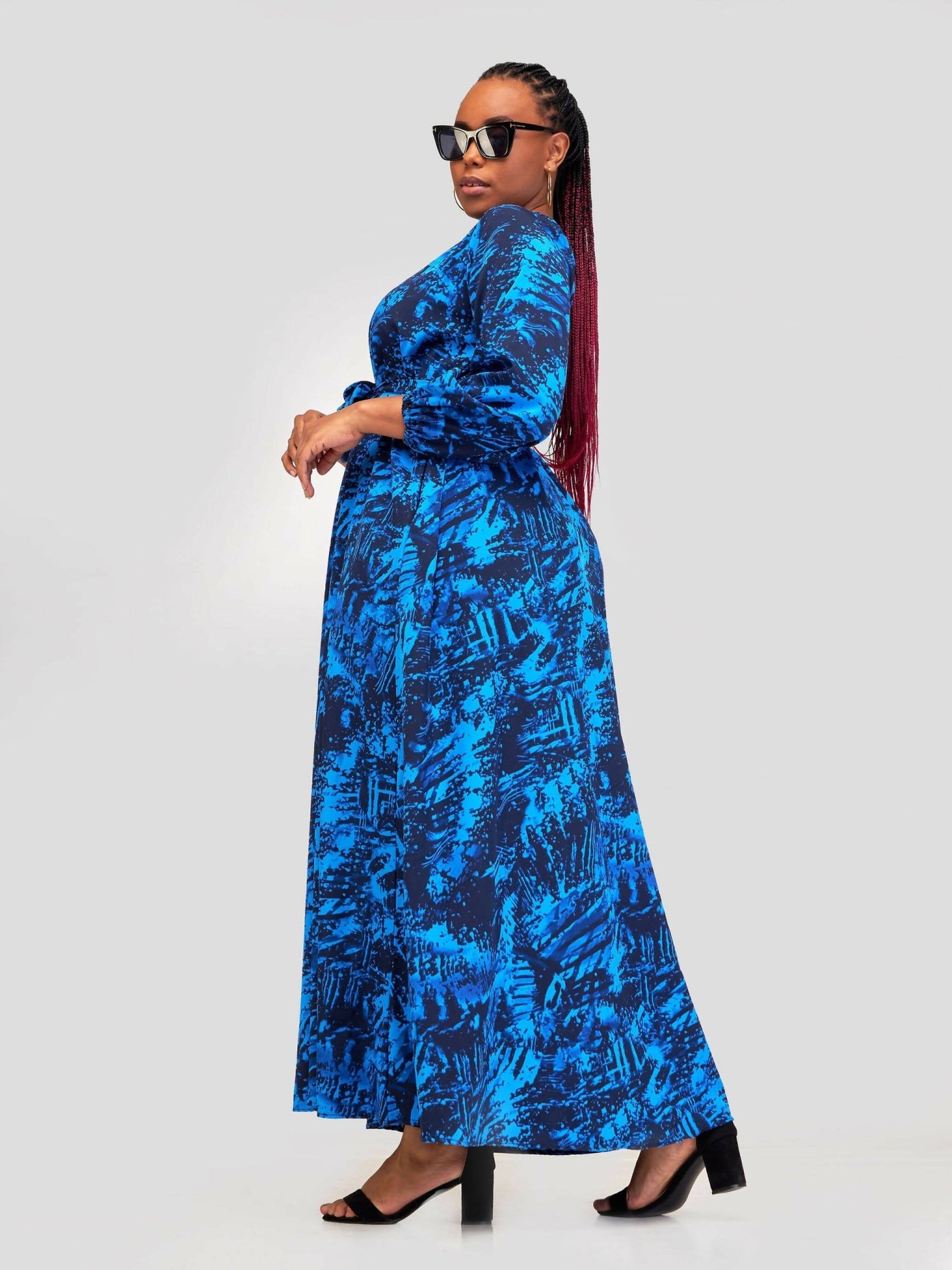 Phyls Collections Kilifi Maxi Dress - Blue Print - Shopzetu