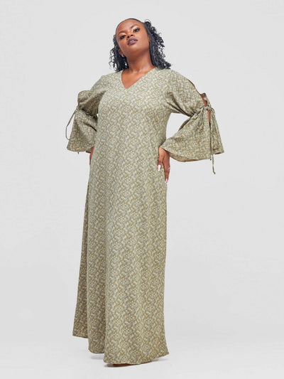 Salok Havilah Elsa Dress - Green Print - Shopzetu