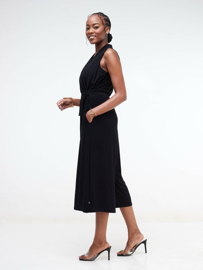 Jaidden Trendy Cullote Jumpsuit - Black - Shopzetu
