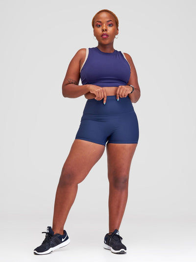 Ava Fitness Dazzle Workout Shorts - Dark Blue - Shopzetu