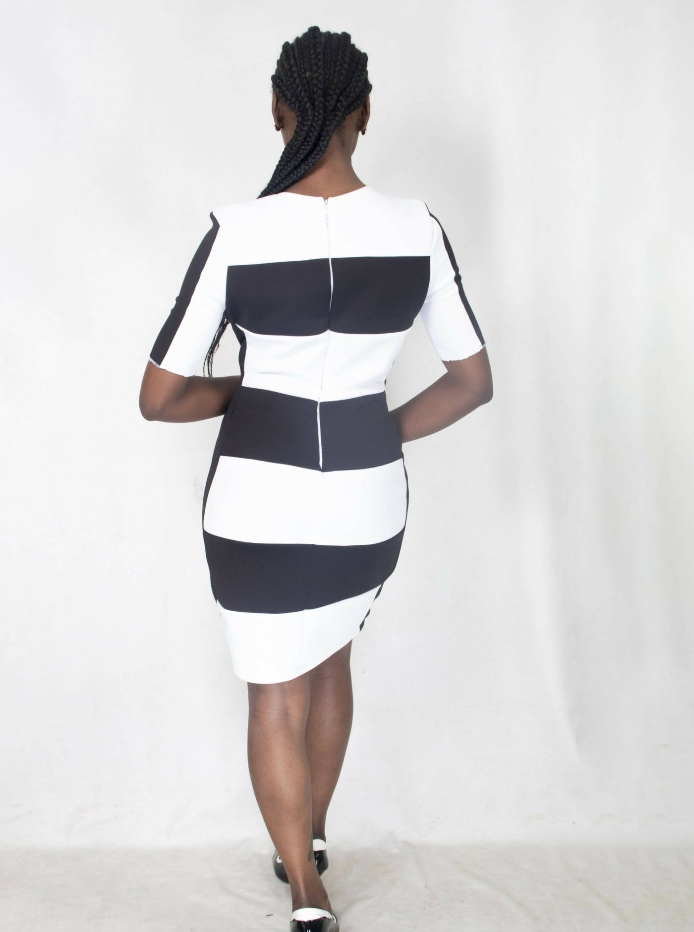 Da'joy Fashions Velha Dress - Black / White - Shopzetu