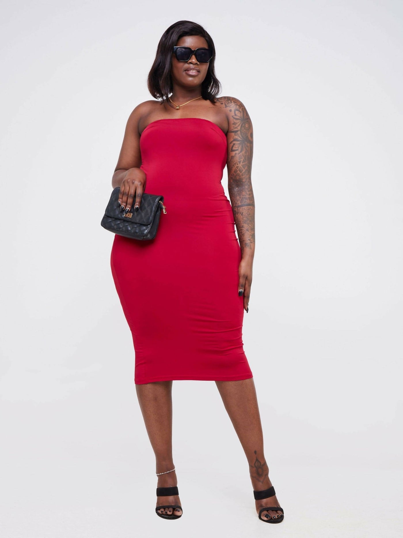 Exclusive Styles Wifey 2 Piece Maxi Set - Burgundy Red - Shopzetu