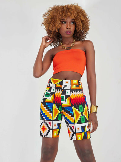 ZZFH Kamaria Shorts - Multi-colored Print - Shopzetu