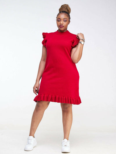JMC Zaria Knit Dress - Red - Shopzetu