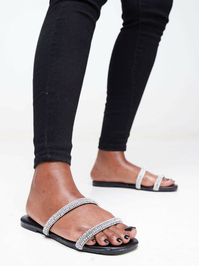 Cosy Shoes Slip In Sandals - Black - Shopzetu