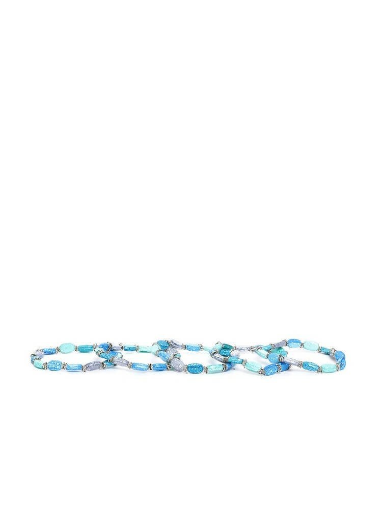 Slaks World Fashion Layered Bracelet - Grey / Blue - Shopzetu