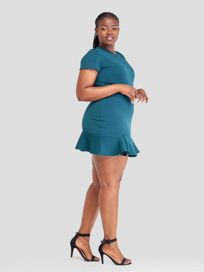 Jem Africa Kamene Mini Dress - Teal - Shopzetu
