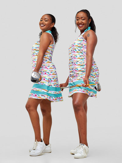 Authentic Golf Dress - Multicolored/ Teal Print