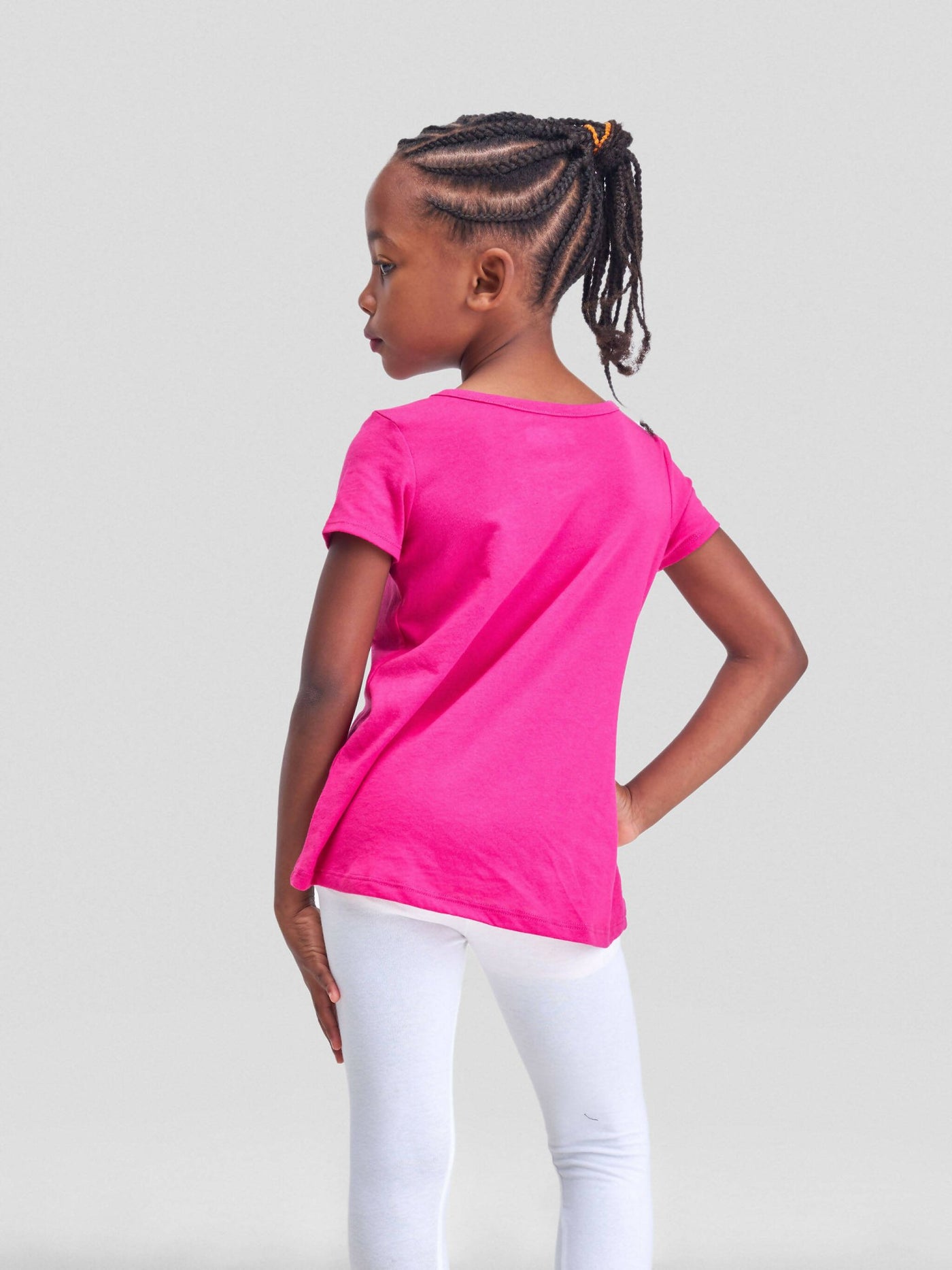 Inken Solid Short Sleeve Hi-Lo T-shirt -Dark Pink - Shopzetu