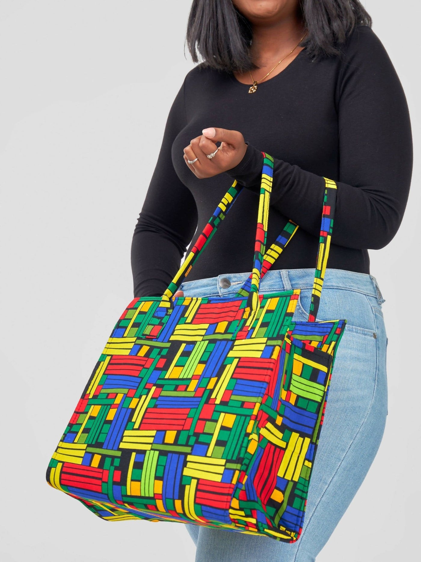 Kay Designs Ankara Handbag - Multicolored - Shopzetu