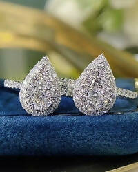 Slaks World Fashion Pear Shape Ring Size 6 - Silver - Shopzetu