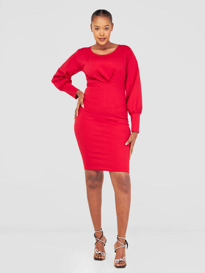 Salok Havilah Pini Dress - Red - Shopzetu