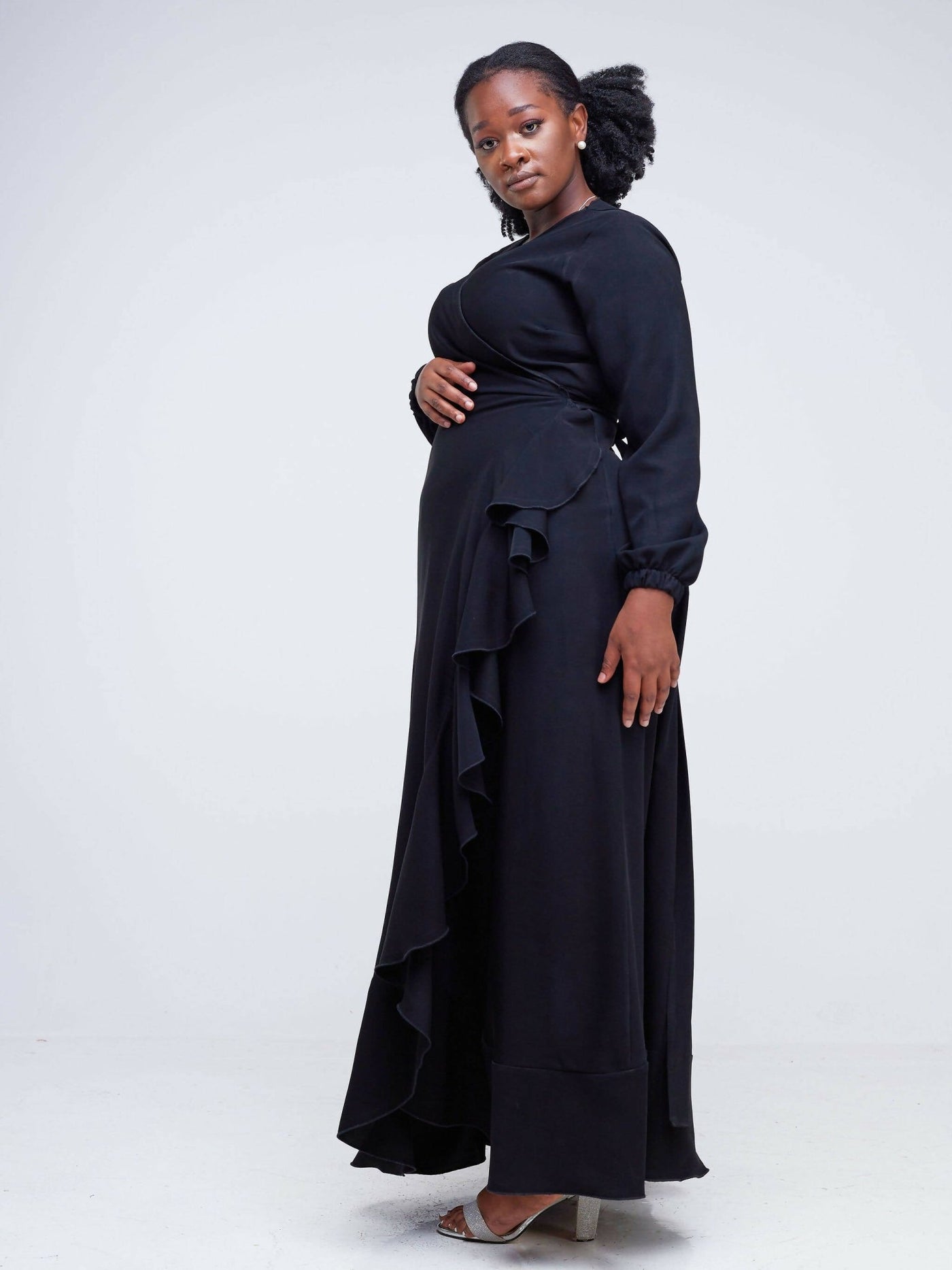Salok Havilah Kira Wrap Dress - Black - Shopzetu