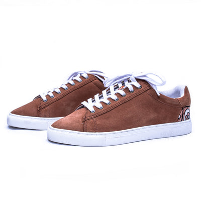 Kali Sneakers: Premium Brown Suede with Kahawia (White Sole)