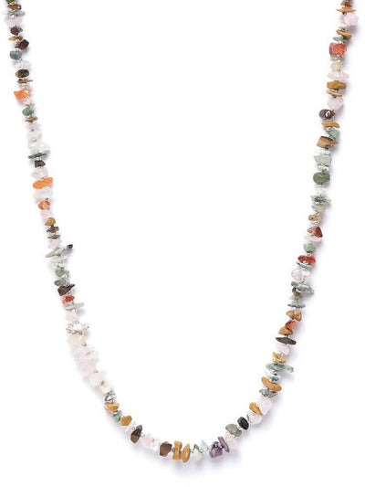 Slaks World Fashion Multicolor Stone Long Necklace - Multicolor - Shopzetu