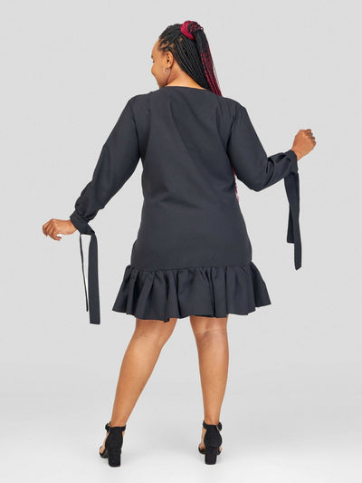 Vintlyne Shira Shift Dress - Black - Shopzetu