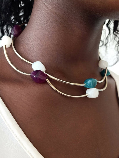 Xara Gems Fasaha Necklace - Multicolored - Shopzetu