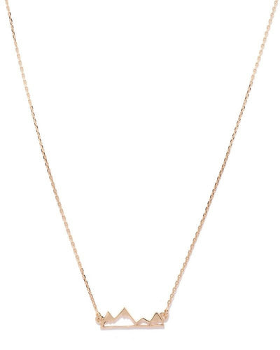 Slaks World Fashion Minimalistic Mountain Range Necklace - Gold - Shopzetu