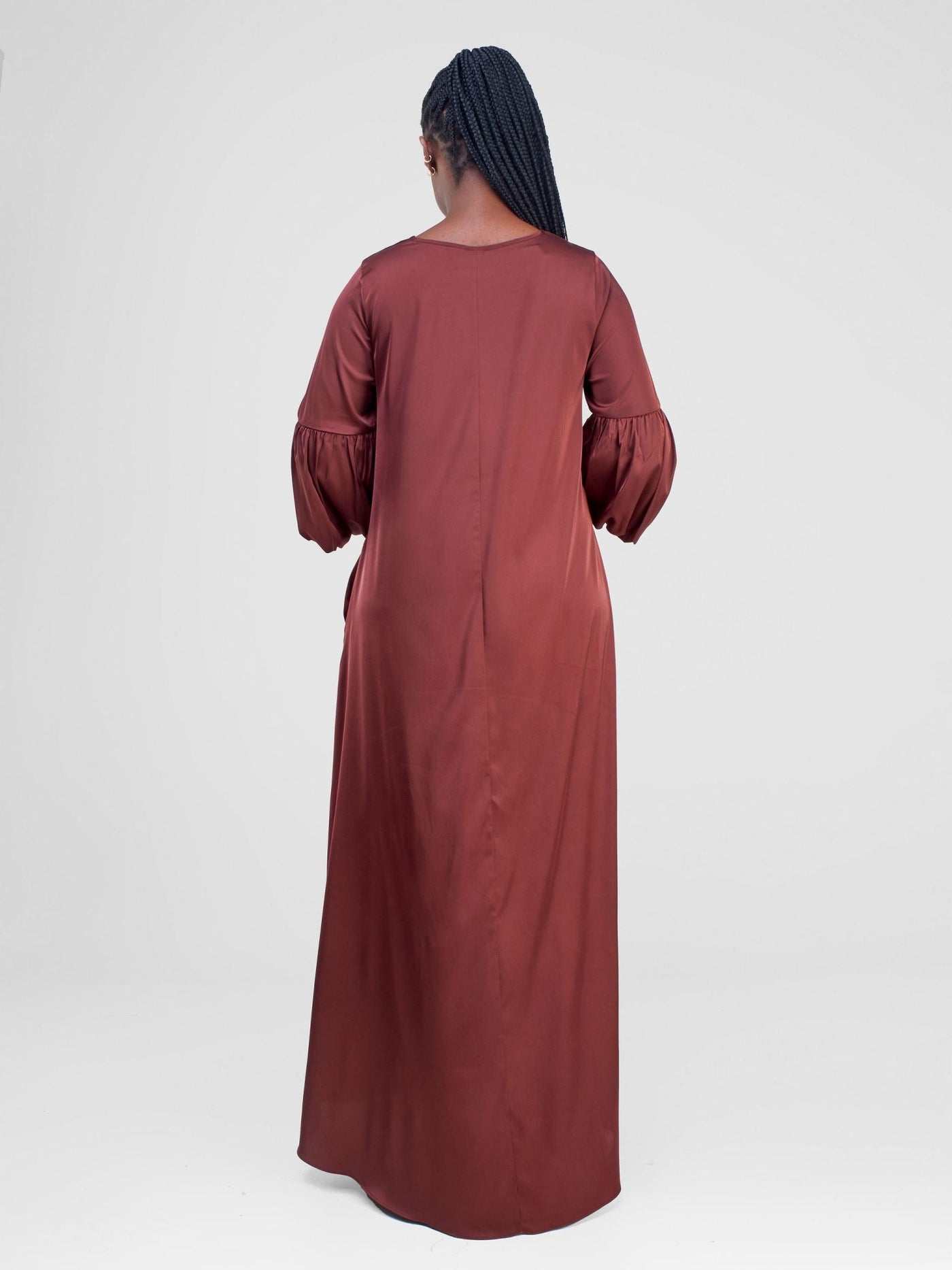 Vivo Hanabi Tent Maxi Dress - Dark Brown - Shopzetu