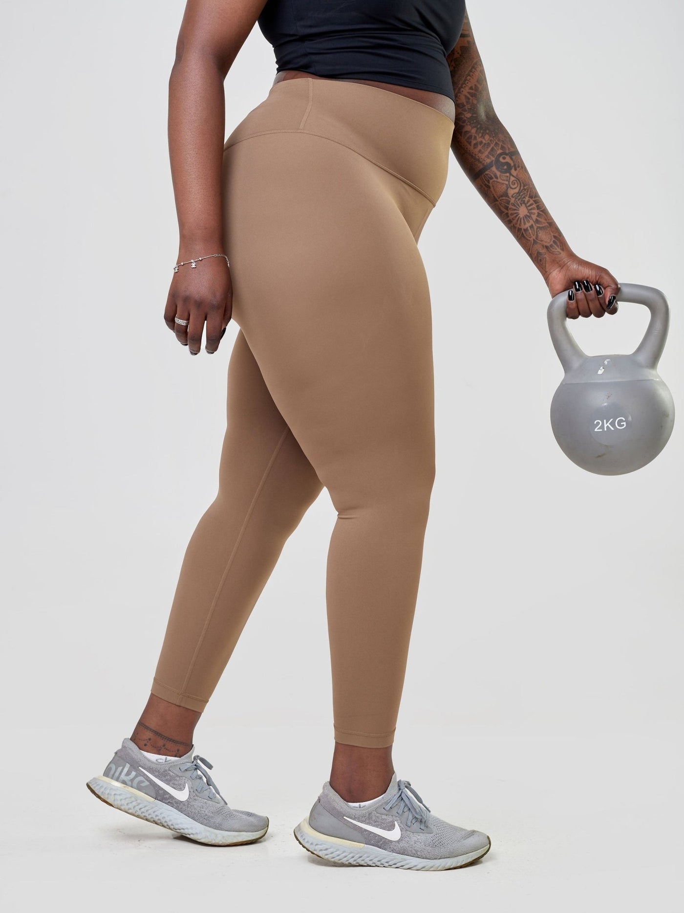 Ava Fitness Bella Workout Leggings - Dark Khaki - Shopzetu