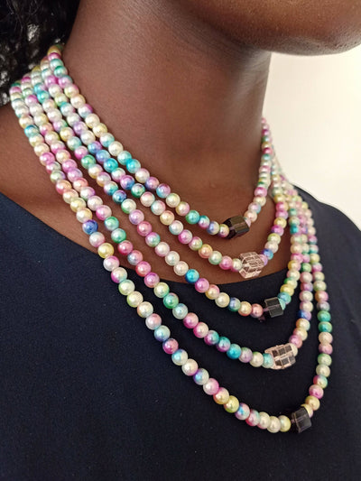 Xara Gems Zahra Layered Necklace - Multicolored - Shopzetu