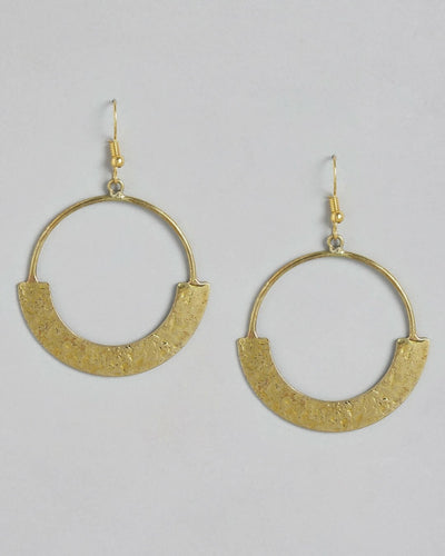 Slaks World Fashion Round Hoop Earrings - Gold - Shopzetu