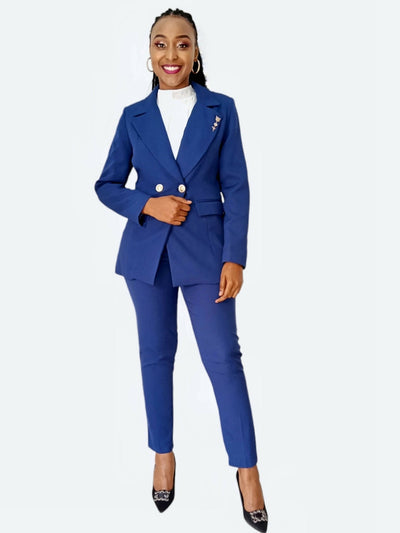 The Fashion Frenzy Pant Suit - Blue - Shopzetu